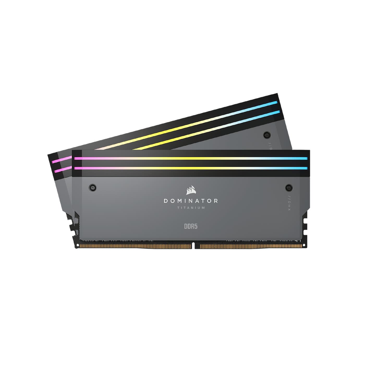 شريحتا ذاكرة Corsair DOMINATOR TITANIUM بإضاءة RGB